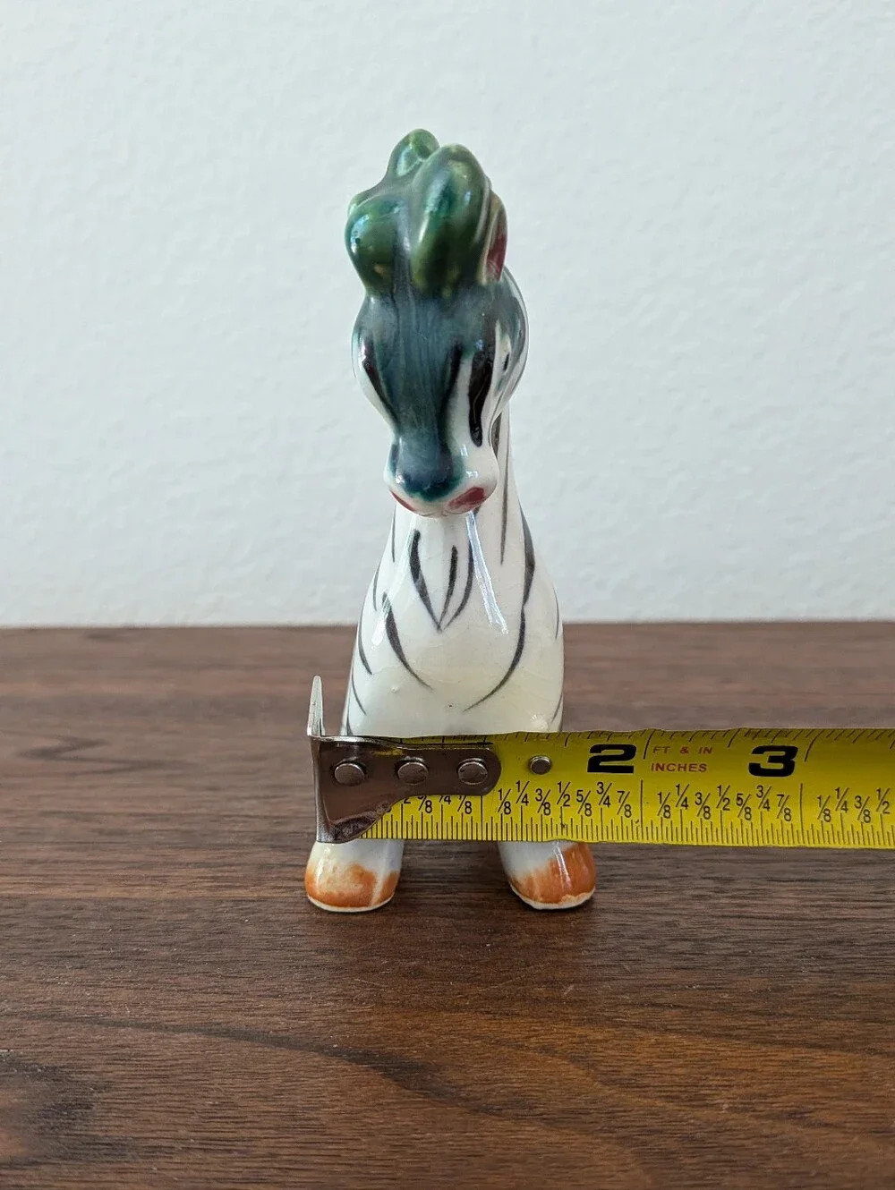 Vintage Porcelain Hand Painted Zebra Figurine Made In Japan MCM